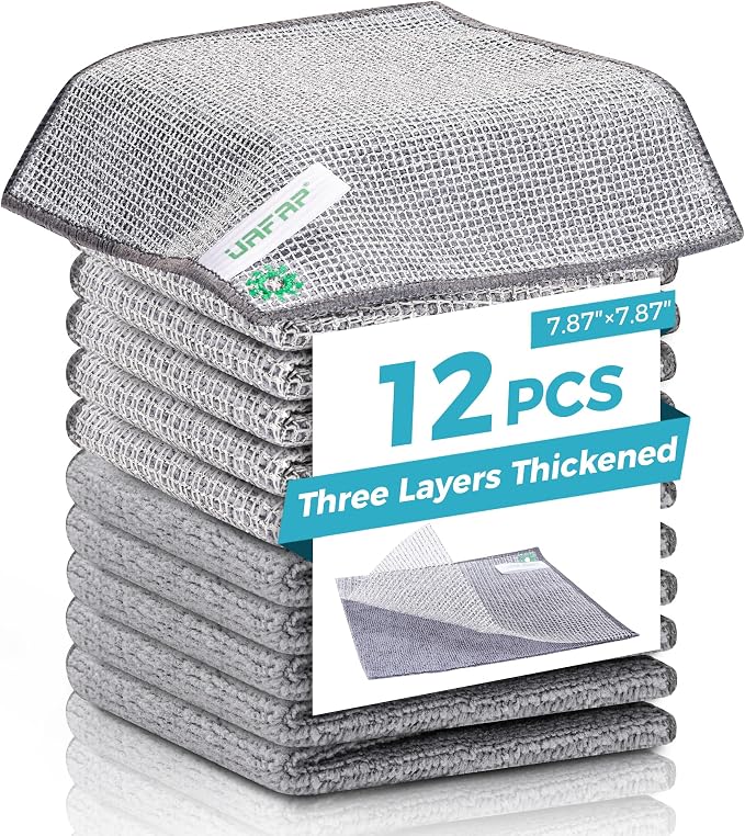 12Pcs New Upgrade 2-Layer Non Scratch Wire Dishcloth, Wire Dishwashing Rag by Unknown