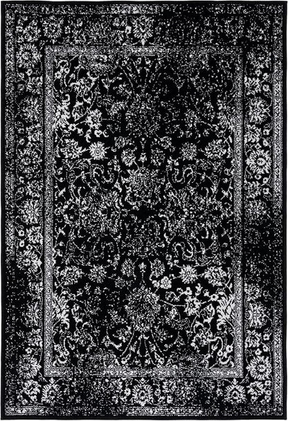 SAFAVIEH Area Rug 3x5 - Adirondack Collection - Black & Ivory, Distressed Vintage Floral Design, Non-Shedding & Easy to Clean, Ideal for Living Room, Bedroom, Dining Space (ADR109Z)