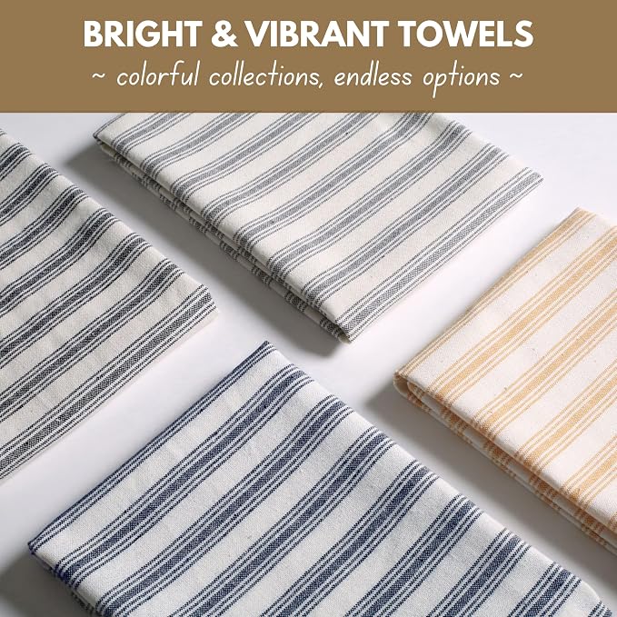 Native Fab 4 Pack Farmhouse Modern Stripe Kitchen Dish Towels Cotton Super - Image 5