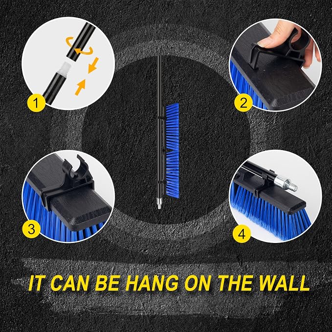 18 Inches Outdoor Push Broom Heavy Duty Shop Broom - Image 3