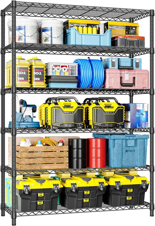 IZEUK 6-Tier Heavy Duty Metal Wire Shelving Unit, Adjustable Storage Rack by IZEUK