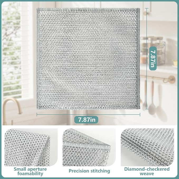 12Pcs Multipurpose Wire Dishwashing Cloths, Non-Scratch Wire Dishcloths - Image 2