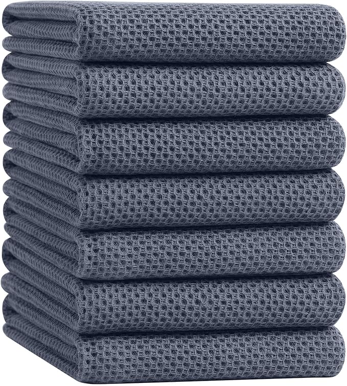 Homaxy 100% Cotton Oversized Waffle Weave Kitchen Dish Towels, Quick Drying by Homaxy