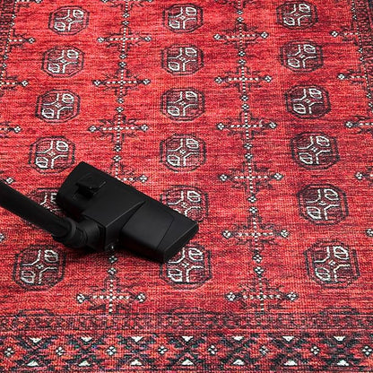 Keen Home Design 4x6 Rug - Machine Washable Area Rug with Non-Slip Backing, Ideal for Living Room, Dining Room, Bedroom - Vintage, Easy Clean, Durable, Low Pile Rug - (4' x 6')