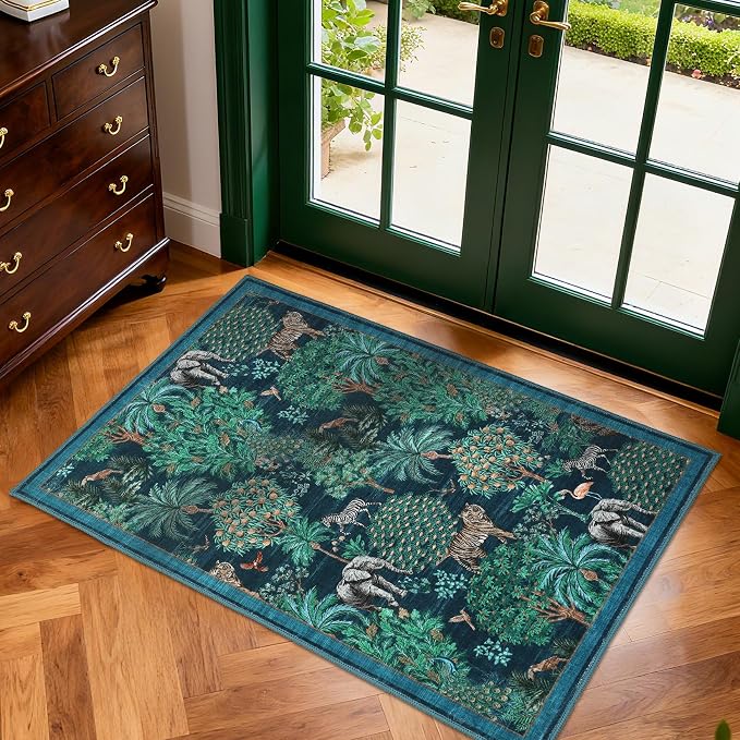 GarveeHome Jungle Rug 2x3 Animal Print Rugs Non Slip Washable Front Door Rug - Image 2