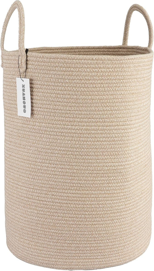 Cotton Rope Laundry Basket Hamper by XUANGUO