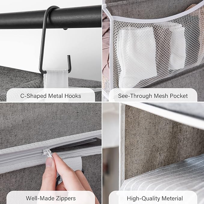StorageWorks 6-Shelf Closet Organizers, Two 3-Shelf Separable Hanging Shelves - Image 7