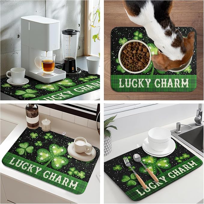 St Patricks Day Spring Dish Drying Mats St Patrick's Day Lucky Dish Mat - Image 7
