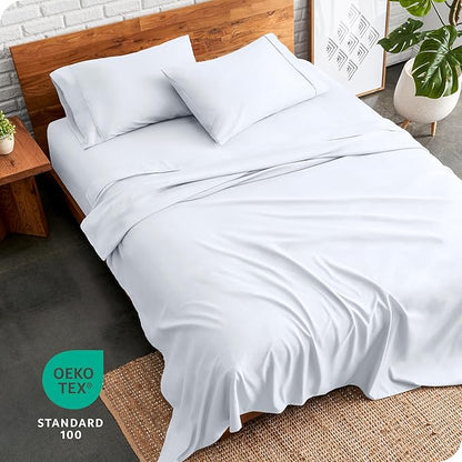 Bare Home Split California King Sheet Set - 1800 Ultra-Soft Microfiber Split California King Bed Sheets - Double Brushed - Deep Pockets - Easy Fit - 5 Piece Set - Bed Sheets (Split Cal King, White)