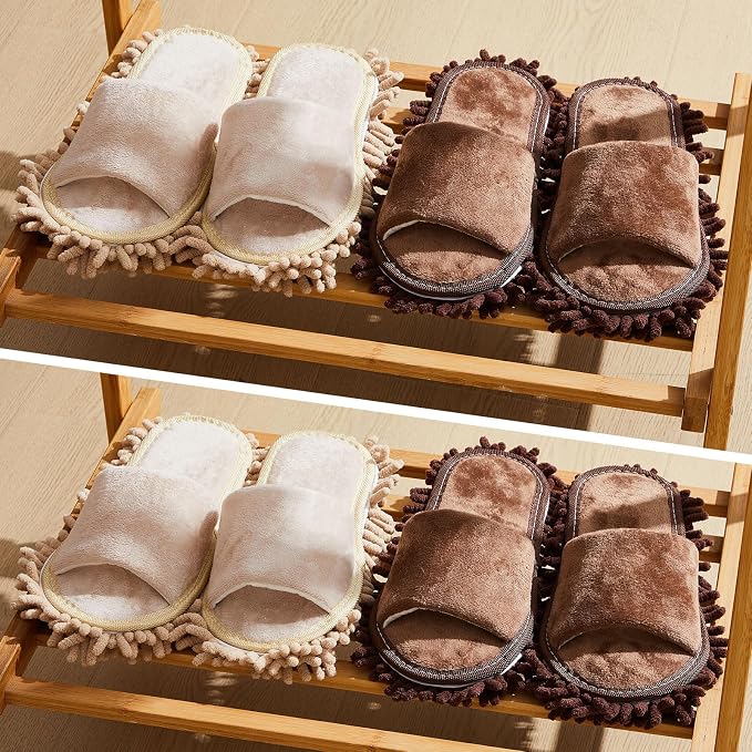 Jecery 4 Pair Washable Microfiber Mop Slippers Detachable Dusting Shoes - Image 5