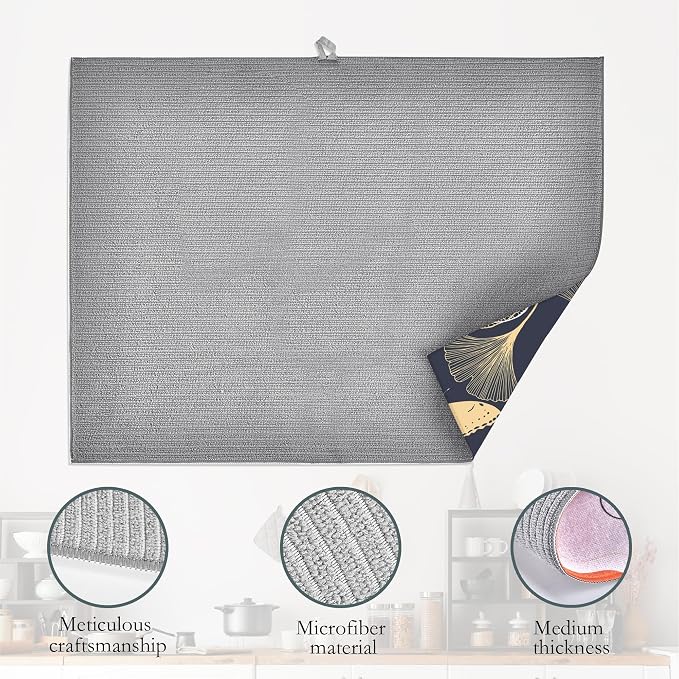Ginkgo Leaves Dish Drying Rack Mat - Image 4