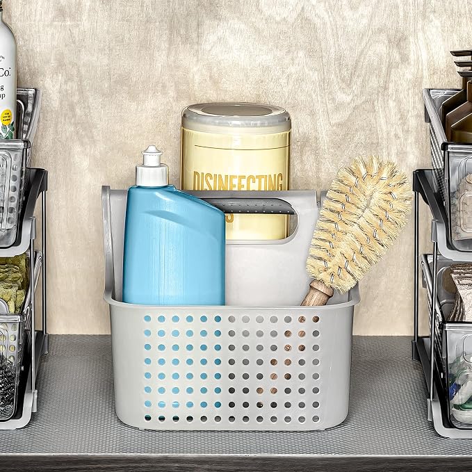 madesmart Large Soft Grip Tote, Under Sink Bathroom Storage, EPA Certified - Image 3