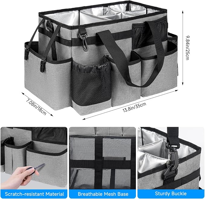 Cleaning Caddy Bag, Cleaning Supplies Organizer - Image 4