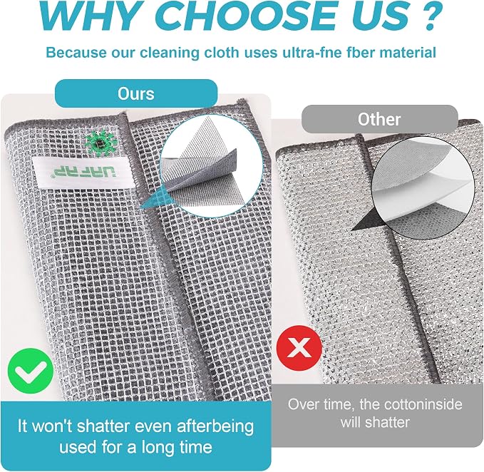 12 Pcs New Upgrade 3-Layer Non Scratch Wire Dishcloth, Cleans Fast Without - Image 6