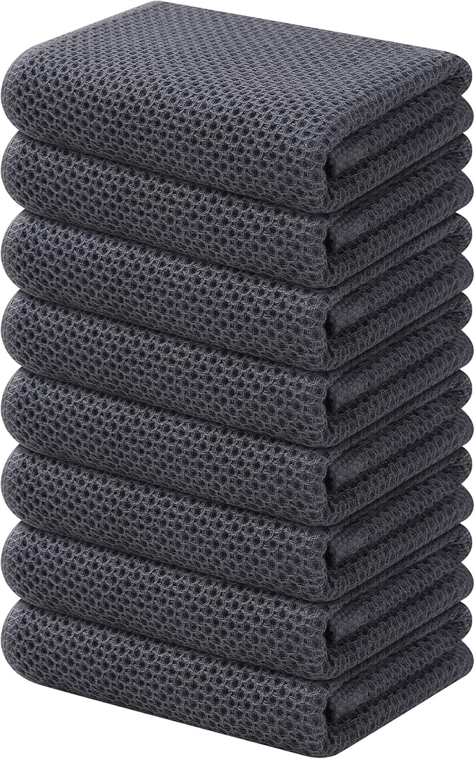Kitinjoy 100% Cotton Waffle Weave Kitchen Hand Towels by Kitinjoy