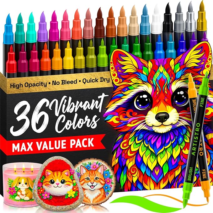 ARTISTRO 36 Acrylic Paint Markers by ARTISTRO