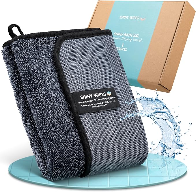 Shiny Wipes XL Drying Towel, The Original, Ultra Absorbent Twisted-Loop Design by ShinyWipesShinyBath%E2%84%A2