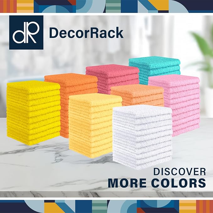 DecorRack 10 Pack 100% Cotton Wash Cloth, Luxurious Soft, 12 x 12 inch Ultra - Image 8