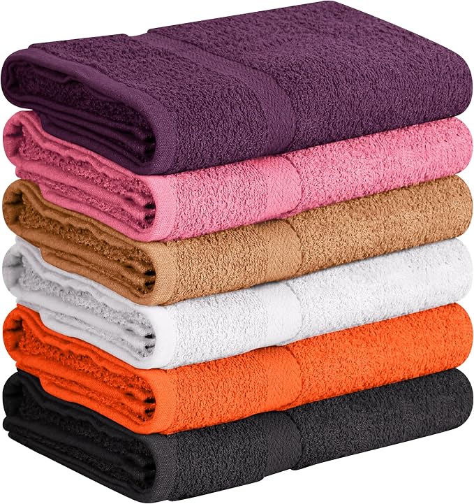 Towel and Linen Mart 100% Cotton 6 Pack Bath Towel Set, Quick Dry, Super by T+%26+L+Towel+and+Linen+Mart