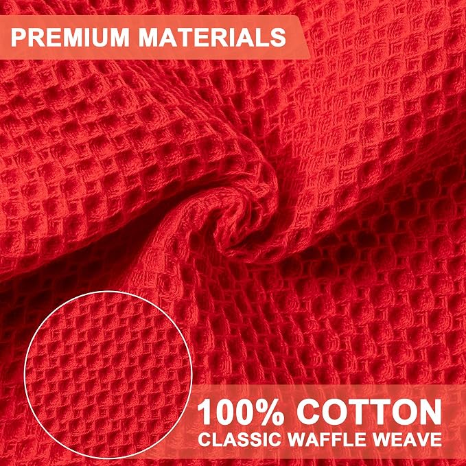 BOOMIBOO 6-Pack Kitchen Dish Cloths, 100% Cotton Waffle Weave, Ultra Soft - Image 2