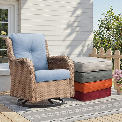 Patio Cushions for Outdoor Furniture - 22" x 25" x 4" UV Resistant Thick Foam Cushions Water Resistant Replacement Cushion for Outdoor Patio Furniture Chair/Sofa/Couch | Baby Blue | 3-Pack |