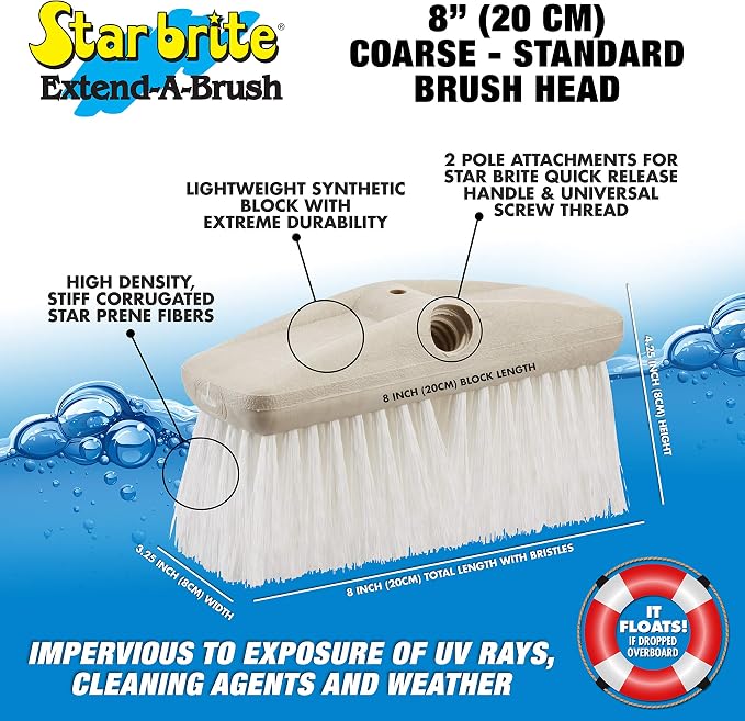 STAR BRITE 8" Heavy Duty Cleaning Brush – Durable, High-Density Star Prene - Image 4