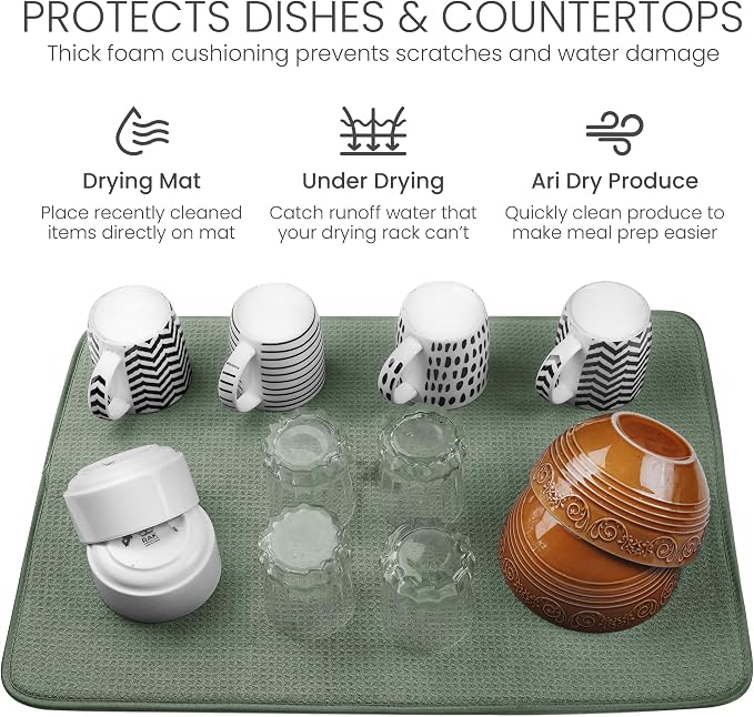 Bellemain XXL Dish Mat 24" x 17" Microfiber Dish Drying Mat, Super absorbent - Image 5