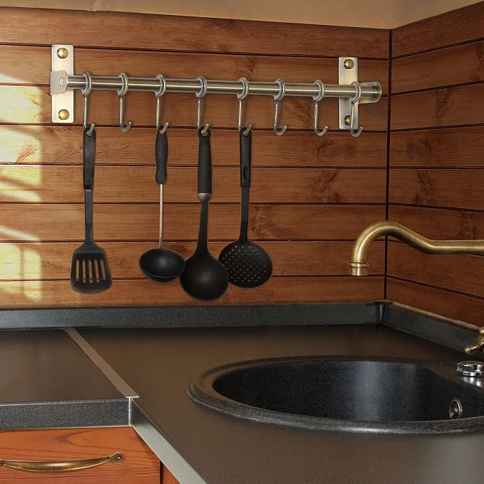 Dseap Kitchen Utensil Holder Hanger, Pot and Pan Rack Wall Mount, Kitchen Rail - Image 3