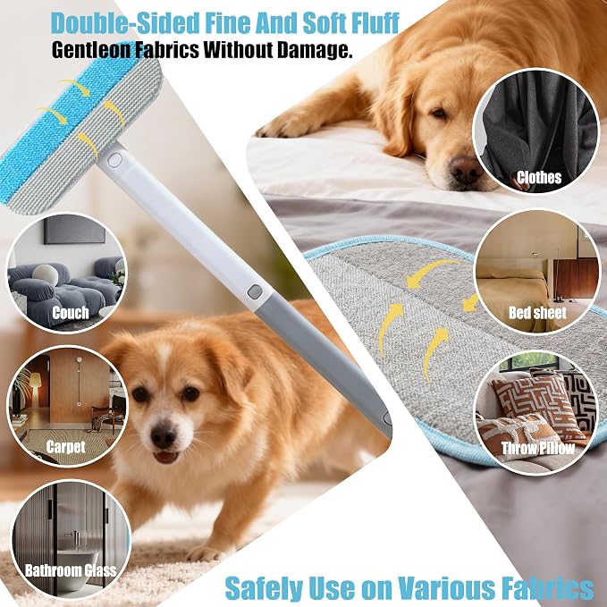 Magic pet Hair Remover Set for Dogs & Cats, Includes 4-in-1 Extended Handle - Image 5