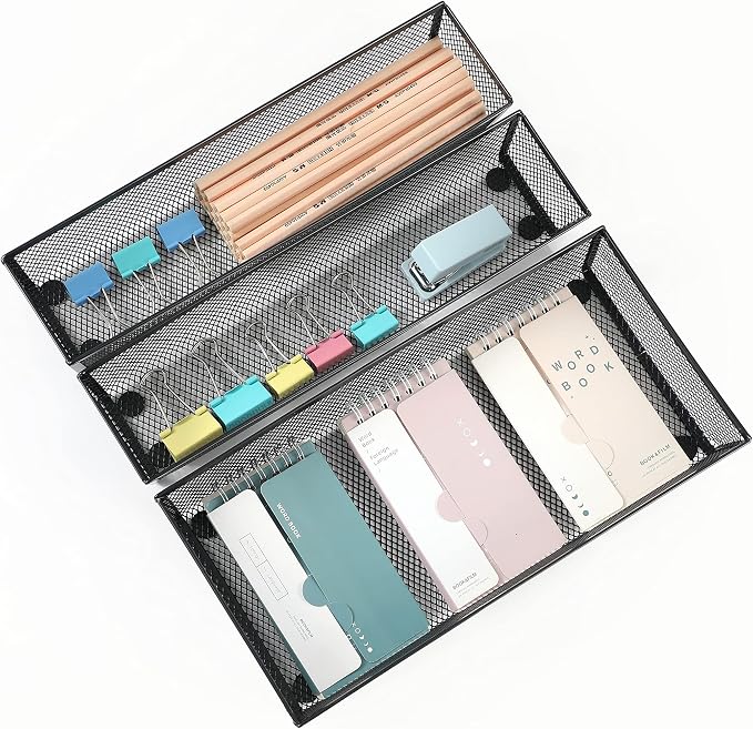 BYCY 3 Pack Mesh Flatware Drawer Organizer - Image 4