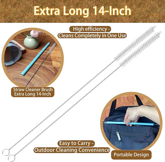 14 Inch Straw Cleaner Brush Extra Long, 4-PCS Straw Brush Extra Long - Image 4