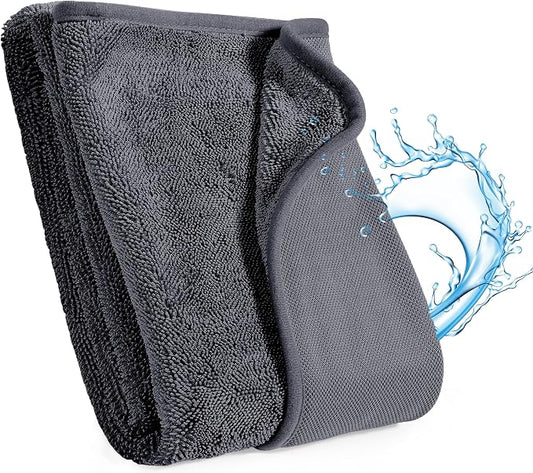JOYMOOP Microfiber Towels for Cars, Dark Gray Reusable Car Towel, Quick Drying by JOYMOOP