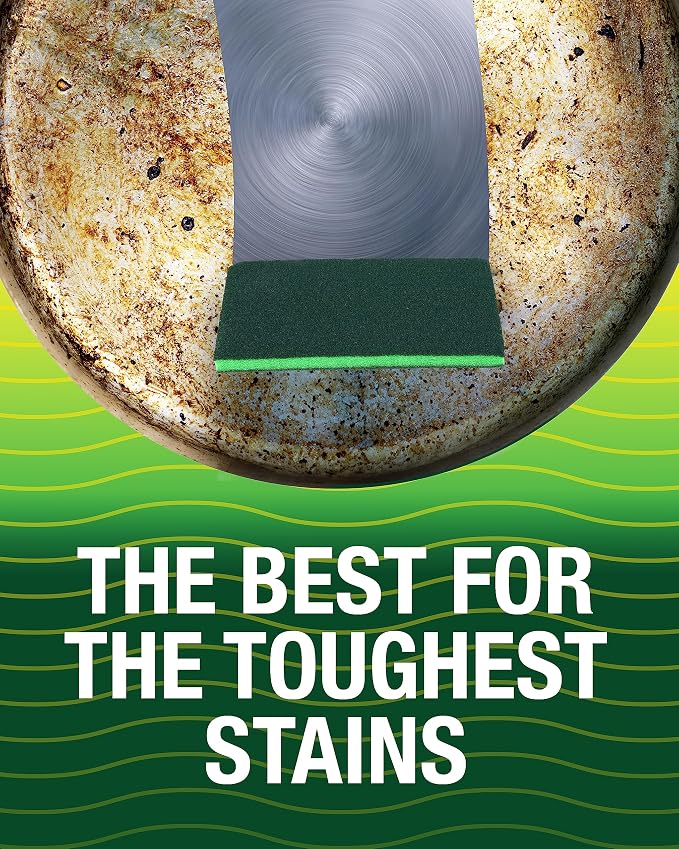 Heavy Duty Odor Resistant Multi-Purpose Scouring Pads, Dual Sided, Safe - Image 5