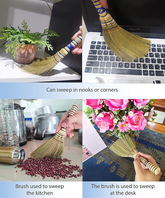 Small Corn Wisk Brush Broom 11 Inch Indoor Heavy Duty Multi Surface Hard & Soft - Image 6