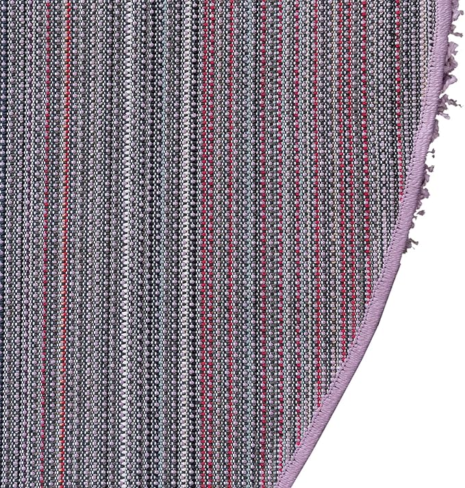Unique Loom Solid Shag Collection Area Rug (4' 1" Round, Lilac)