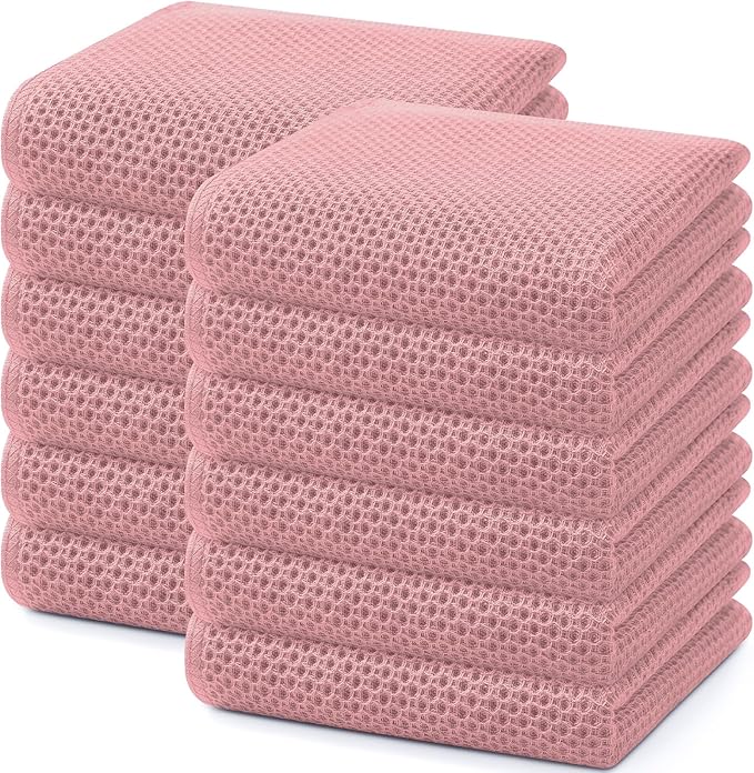 Homaxy 100% Cotton Waffle Weave Kitchen Dish Towels, Ultra Soft Absorbent Quick by Homaxy