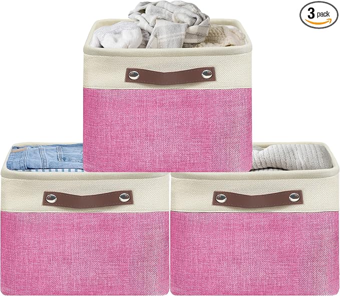 SIMPLE HOUSEWARE Large Fabric Storage Bin, 3 Pack by SimpleHouseware