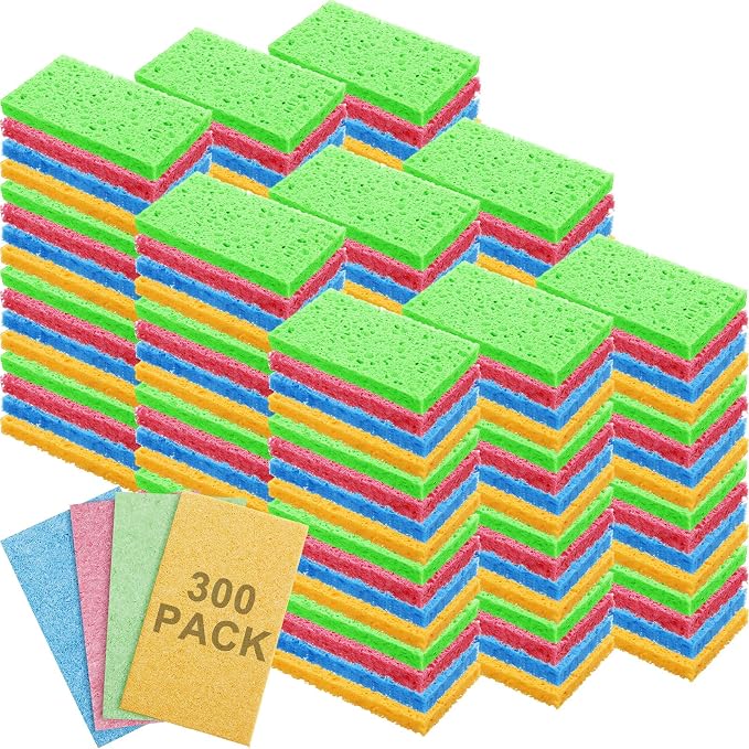 Zhengmy 300 Pieces Sponges Kitchen Compressed Sponges Bulk Natural Dish Sponge by Zhengmy
