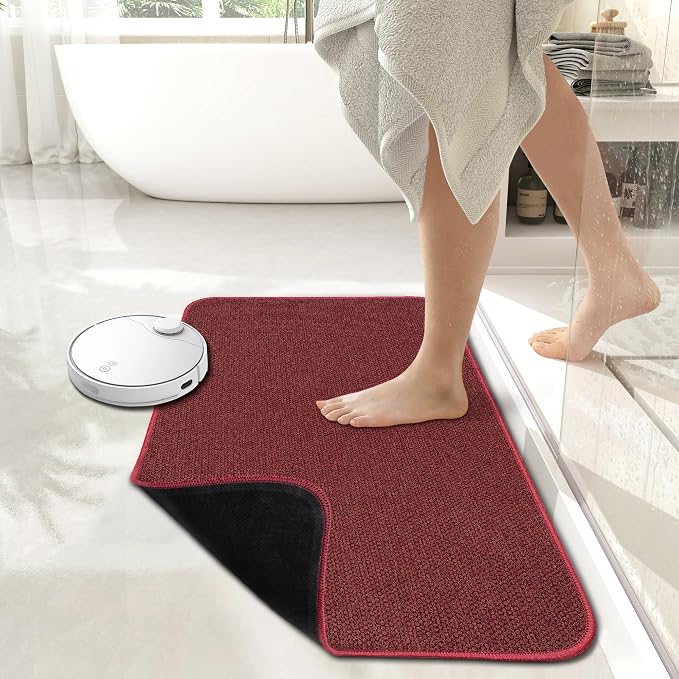 Bath Mat, Ultra Thin Bathroom Rugs, Rubber Bath Mats - Image 2