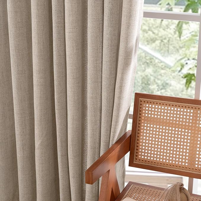 YoungsTex Dark Oatmeal Linen Curtains 72 Inches Long - Image 7