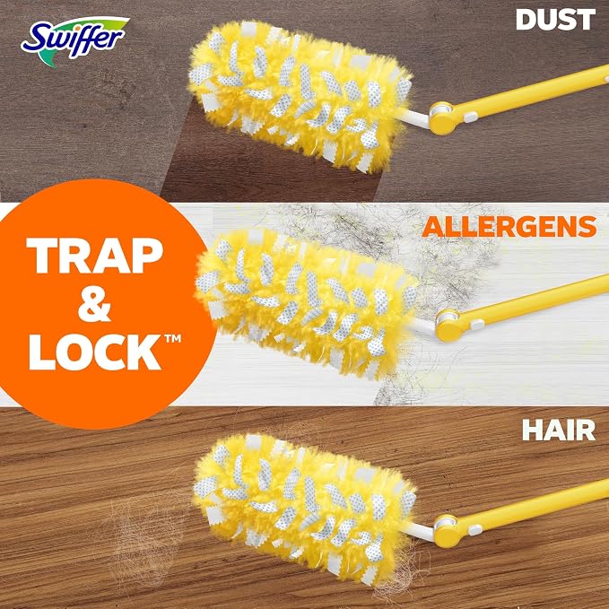 Swiffer Duster Kit with 3 ft Extendable Handle, Heavy Duty Dusting Starter Kit - Image 8