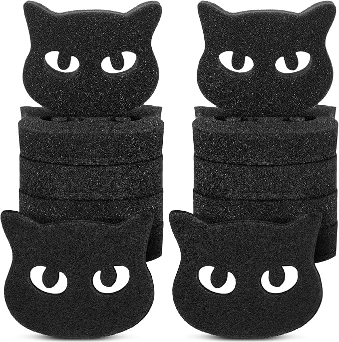 Tioncy 12 Pack Black Cat Sponges Bulk Dual Sided Scrubber Sponges Dishwashing by Tioncy