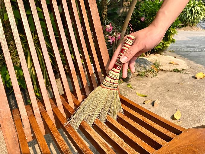 Small Corn Wisk Brush Broom 11 Inch Indoor Heavy Duty Multi Surface Hard & Soft - Image 3