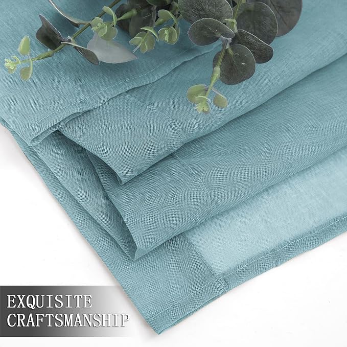 Tollpiz Sheer Curtain Linen Textured Living Room Curtains Sheer Light Filtering - Image 7
