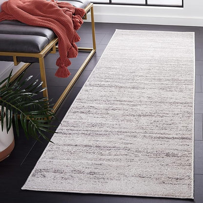 SAFAVIEH Adirondack Collection Runner Rug - 2'6" x 10', Ivory & Silver, Modern Ombre Design, Non Shedding & Easy to Clean, Ideal for Hallway, Foyer, Kitchen, Entryway, Bedroom (ADR113B)
