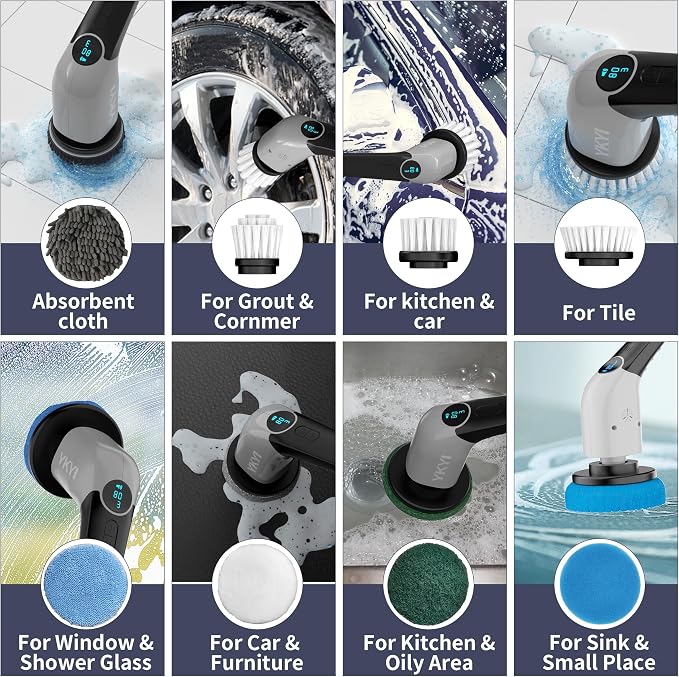 YKYI Electric Spin Scrubber-Cordless Power Scrubber - Image 6