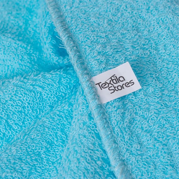 Textila Terry Wash Cloths – Pack of 10, Aqua Blue, 12x12 Inches – Soft - Image 7