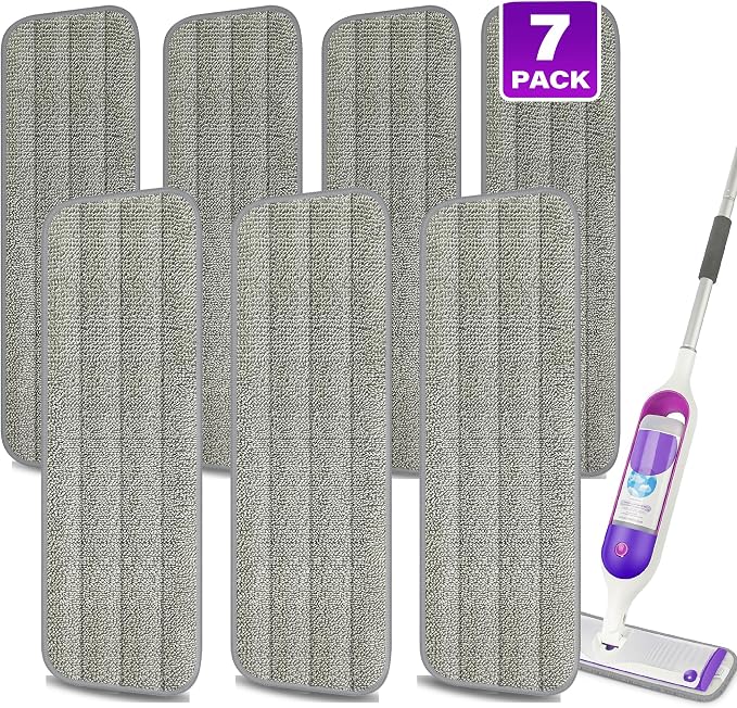 7 Count Reusable Mop Pads for Swiffer PowerMop -MEXERRIS Microfiber Wet Mops by MEXERRIS