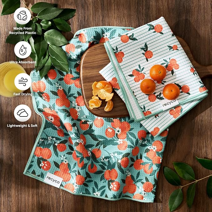 RECYCO Waffle Kitchen Towel Set of 2 - Image 3