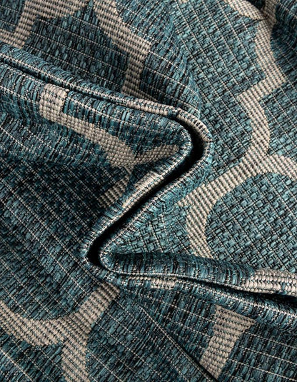 Unique Loom Outdoor Trellis Collection Area Rug (10' Square Teal/Gray)